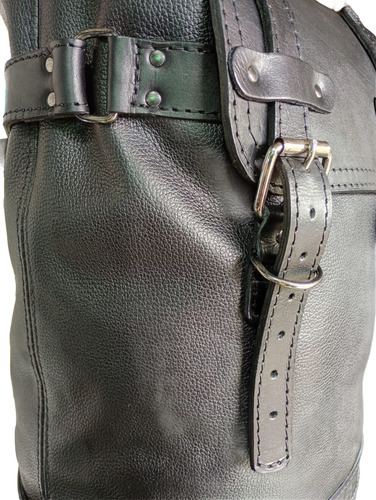 Chopper Bag Sissybar Bag Couro Preto