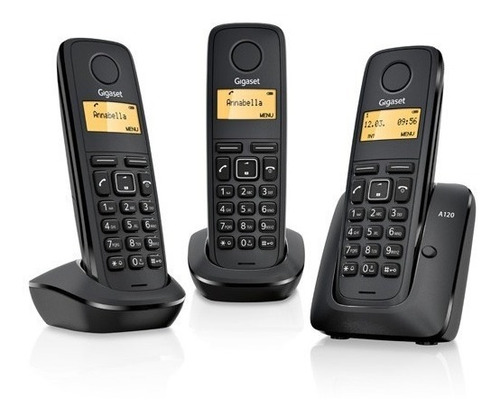 Telefono Inalambrico Gigaset A120 Trio Black