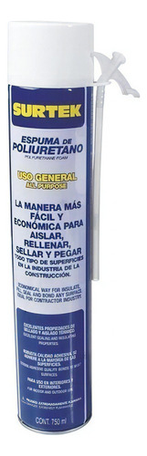 Espuma De Poliuretano Uso General 750 Ml 113522 Surtek