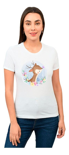 Playera Venado Mujer Animales Diseño 987 Playeras Beloma