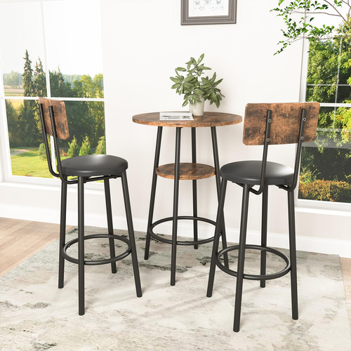 Mesa De Cocina Redonda Con Taburetes Para 2