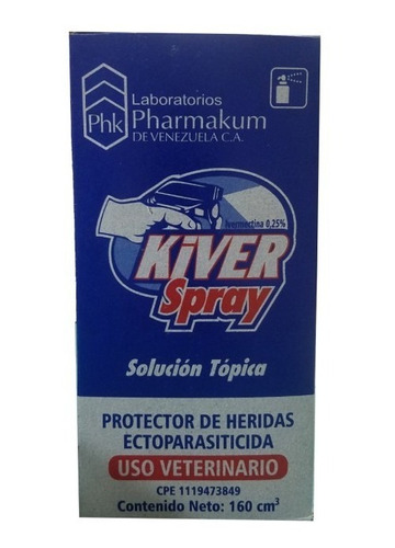 Kiver Spray 160 Cc. Ivermectina Para Miasis Gusaneras Sarna 