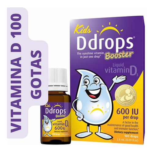 Kids D Drops Booster Vitamina D3 600 Iu 100 Gotas