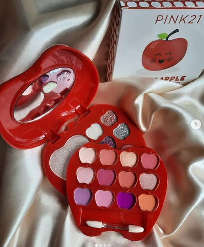 Kit Maquillaje Infantil Espejo Manzana Beauty Apple Pink21
