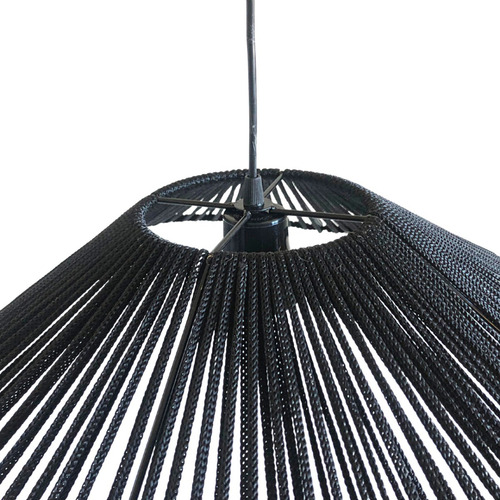 Lamparas Pack X 3 Onduladas. 40cm X 30 Cm Hilo/yute/kraft Estructura Negro