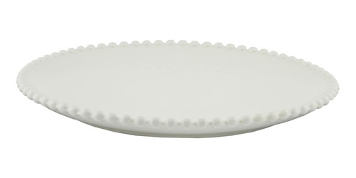 Cj 6 Pratos Rasos Porcelana Pearl Branca 28cm