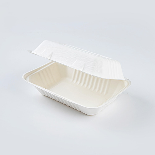 Contenedor Blanco De Caña De Azúcar 50pzs 8x8' Biodegradable
