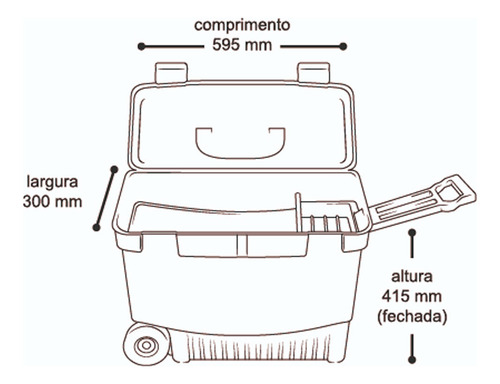 Caixa de ferramentas Arqplast Car Box 5100 de plástico com rodas 30cm x 59cm x 41.5cm preta