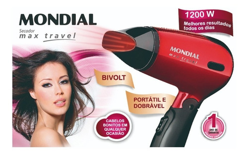 Imagen 3 de 3 de Secador De Pelo Mondial Max Travel Sc-10 1200w 2 Velocidades