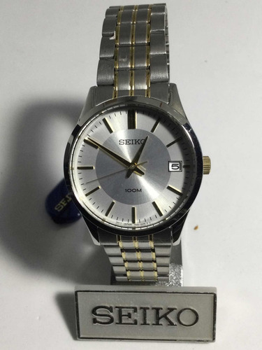 Reloj Seiko Quartz Hombre, Acero Inoxidable Con Dorado