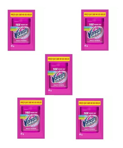 Imagem 3 de 4 de 30 Sachê Tira Mancha Vanish Oxi Action Multi Power 30g