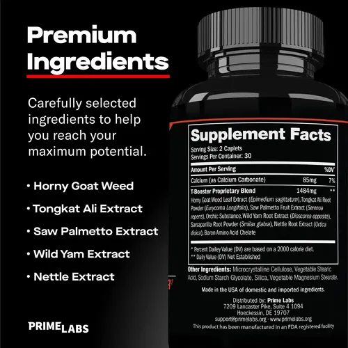 Potenciador De Testosterona Prime Labs Prime Test 60 Comprim
