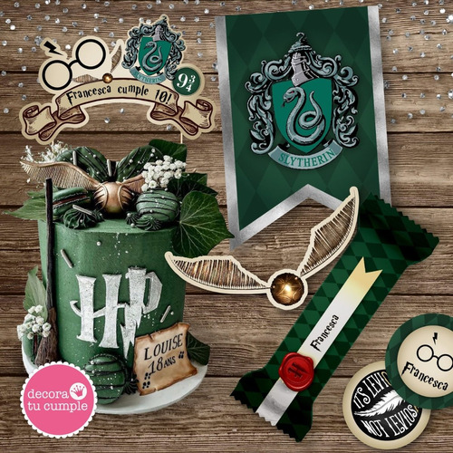 Kit Imprimible Harry Potter Slytherin Invitación Fiesta 2