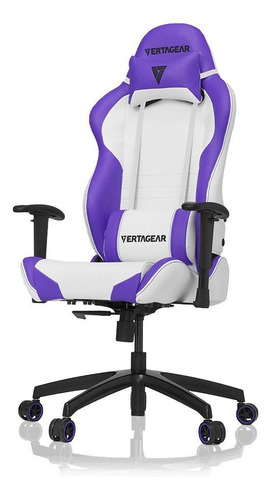 Imagen 1 de 3 de Silla de escritorio Vertagear SL2000 VG-SL2000 gamer ergonómica blanca y púrpura con tapizado de cuero sintético
