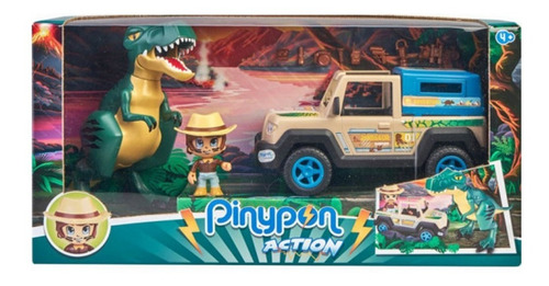 Pinypon Action Jepp Salvaje Con Dinosaurio Con Accesorios