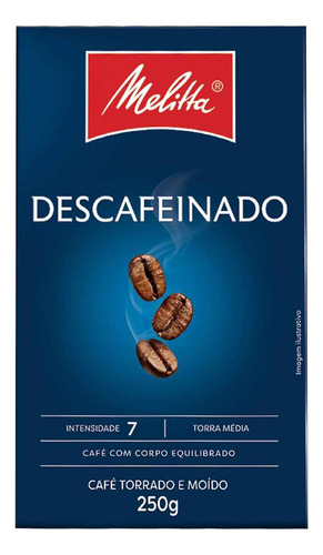 Kit 3un Café Descafeinado Torrado E Moído Melitta 250g Vácuo