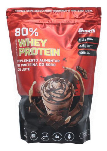 Whey Protein Growth 1kg Proteina Sabor Chocolate Milk Shake