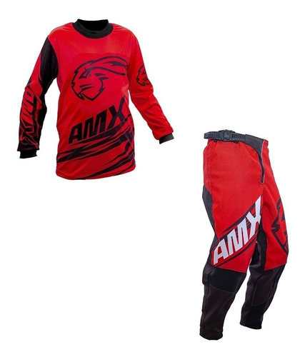 Kit Calça Camisa Infantil Classic Duo Colete Amx Vermelho 06