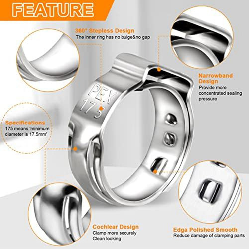 Anillo De Pinza Pex De 1/2 Pulgada, Abrazadera De Cincha Con