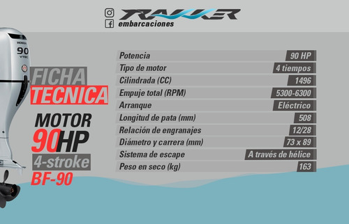 Motor Fuera De Borda Honda 90 Hp 4 Tiempos Trakker 2021