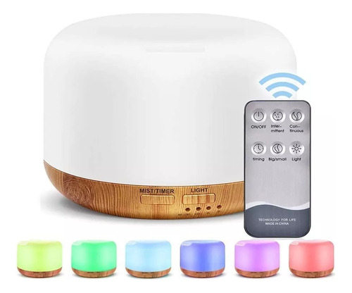 Humidificador Difusor Ultrasonico Aire Lampara Madera Color