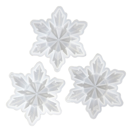Molde De Silicona, 3 Piezas, Con Forma De Copo De Nieve, Sua