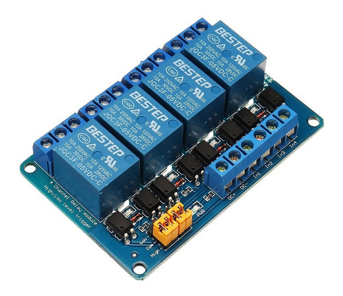 Modulo Relay Rele 4 Canales Optoacoplado 5v High Y Low Hobb