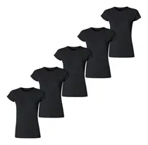 Comprar Playera Negro Mujer Gildan Paquete 5 Playeras 64000l