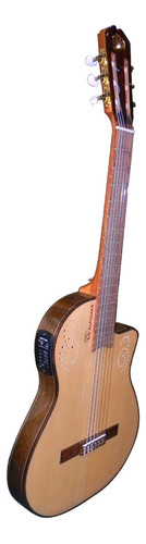 Guitarra Clasica La Alpujarra 300kec C/ Mic Eq Caja Angosta Color Natural Orientación De La Mano Derecha