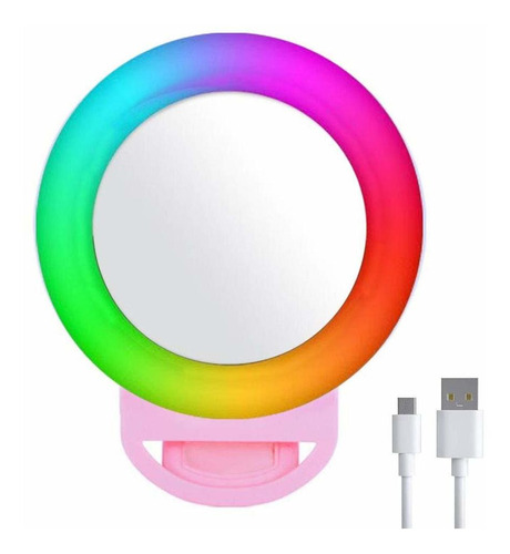 Luz Anillo Para Selfie Rgb Telefono Ordenador Portatil