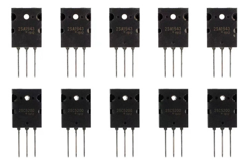 Bojack 5 Pares 2sa1943 2sc5200 Transistor Amplificador Pnp N