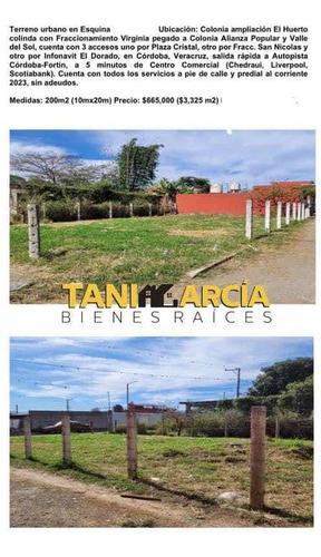 Vendo Lote De Terreno En Cordoba