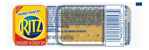 Nabisco Handi-snacks Ritz Galletas Con Queso 19 Oz