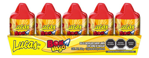 Lucas Bomvaso Dulce Con Chicle Limón 10 Piezas De 30g - 300g