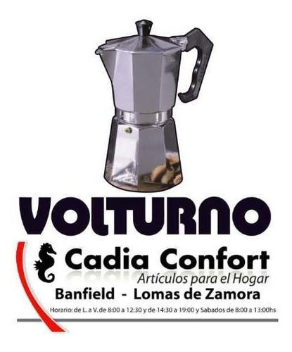 Cafetera Volturno Alumino Pulido 9 Pocillos