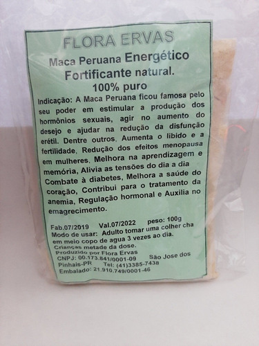 Maca Peruana - 500g Fortificante Natural 100% Puro
