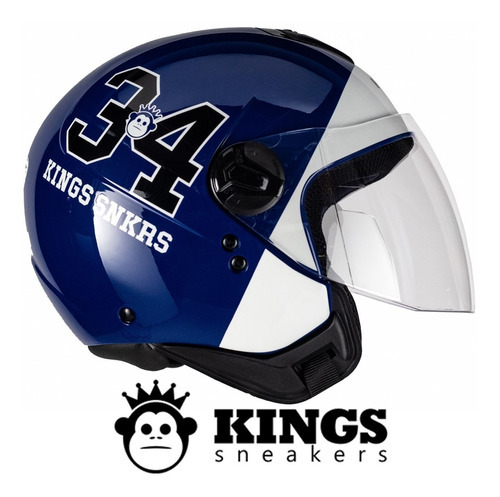 Capacete Aberto Peels Freeway American Kings Sneakers Genuín Cor Azul Tamanho do capacete 56