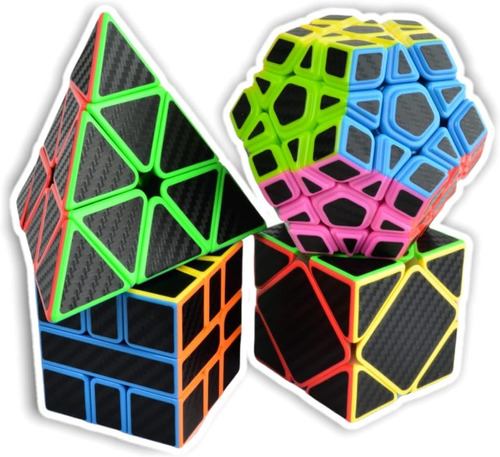 Imagen 1 de 6 de Set De Cubos Mágicos Moyu  En Fibra De Carbono