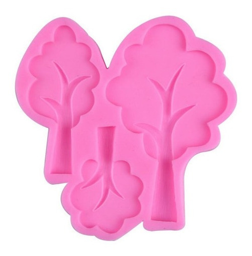 Molde Silicona X3 Arbol Bosque Porcelana Fondant Belgrano