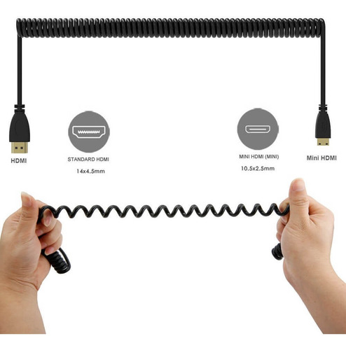 Cabo Espiral Hdmi X Mini-hdmi 2.0 4k De Alta Velocidade