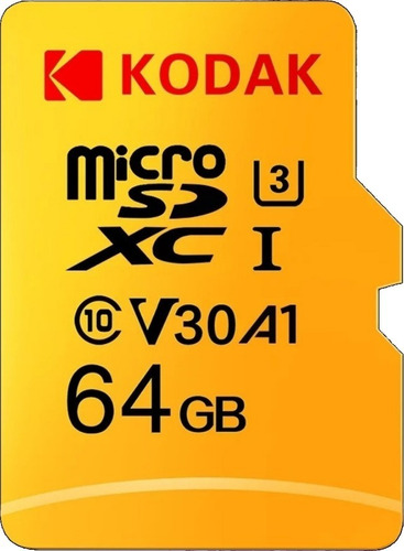 Imagem 2 de 6 de Cartao De Memoria 64gb V30 Kodak + Bastao Flutuante Amarelo