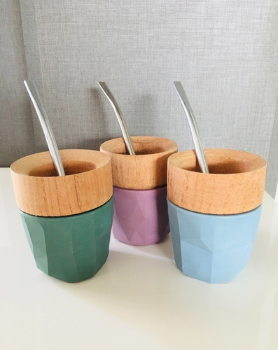 Mate De Algarrobo!c/funda De Silicona! Y Bombilla De Acero!! Verde Musgo