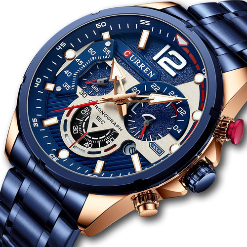 Relojes Curren De Cuarzo Deportivo Con Cronógrafo Y Fecha, I