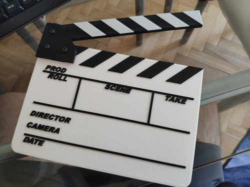 Imagen 3 de 4 de Claqueta Director Pizarra Cine Pelicula Rodaje Escena Blanco