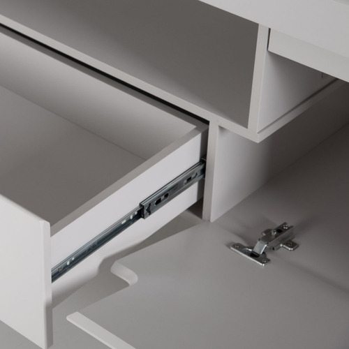 Moveis Mueble De Tv Mesa Rack Moderna Y Minimalista 180 Cm Color OFF WHITE MATTE/NATURAL