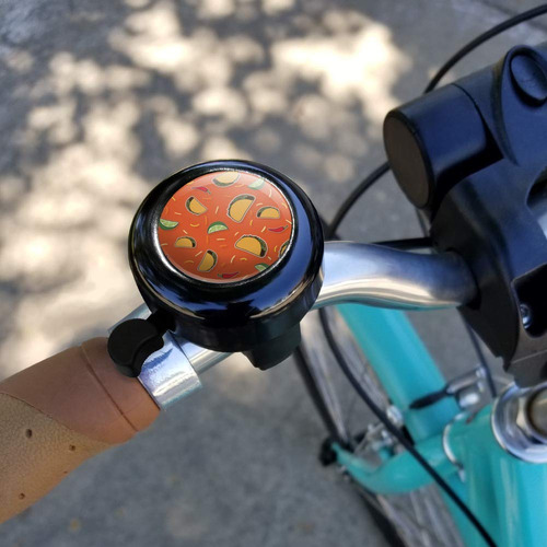 Timbre Para Manillar Bicicleta Diseño Taco Fiesta Color