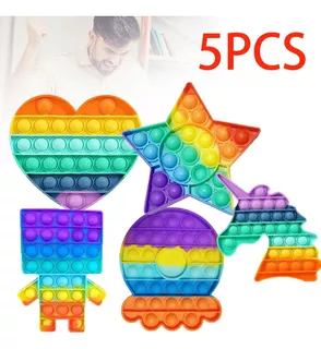 5 Pçs/pack Fun Fidget Pop It Toys Stress Relief