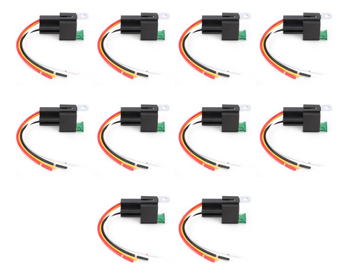 Relé, 10 Unidades, 12 V Dc, 4 Pines, Spst, 30 A, Impermeable