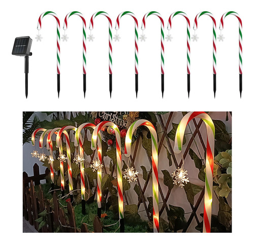 Luces Solares De Bastón De Navideñas, Luces De Estilo F