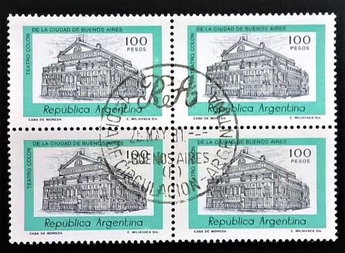 Argentina, Cuadrito Pde Gj 1848 Teatr Colón 100p 1981 L14409